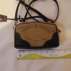 Prada Tan/dark brown mini  crosbody bag